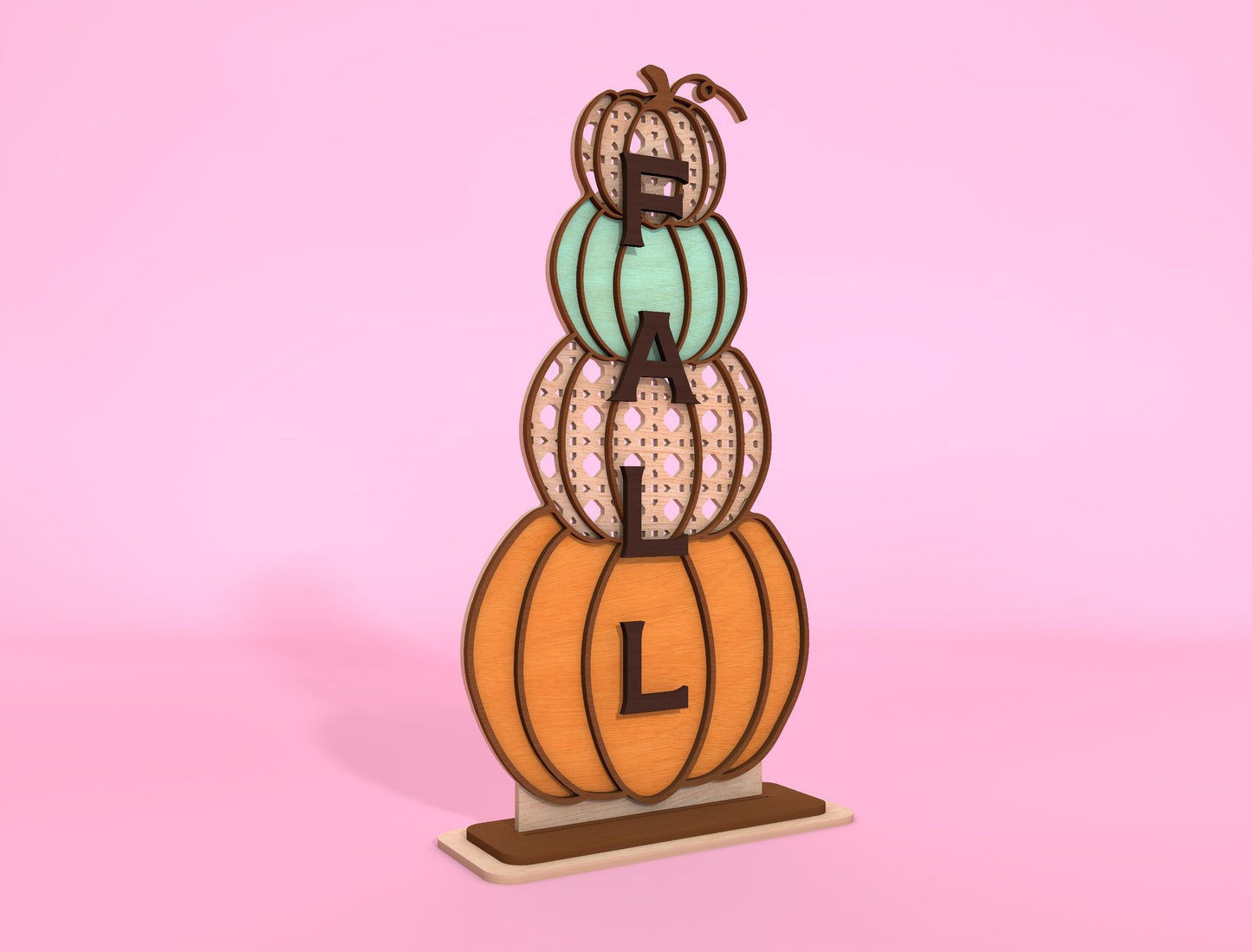 Stacked Pumpkin FALL Lattice SVG Set for Glowforge xTool LightBurn 2 Designs