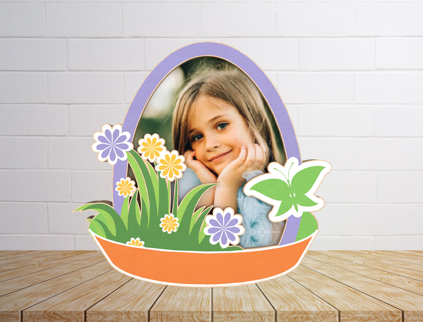 Easter Bunny Photo Frame SVG Kids Easter Photo Stand for Glowforge