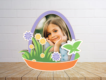 Easter Bunny Photo Frame SVG Kids Easter Photo Stand for Glowforge