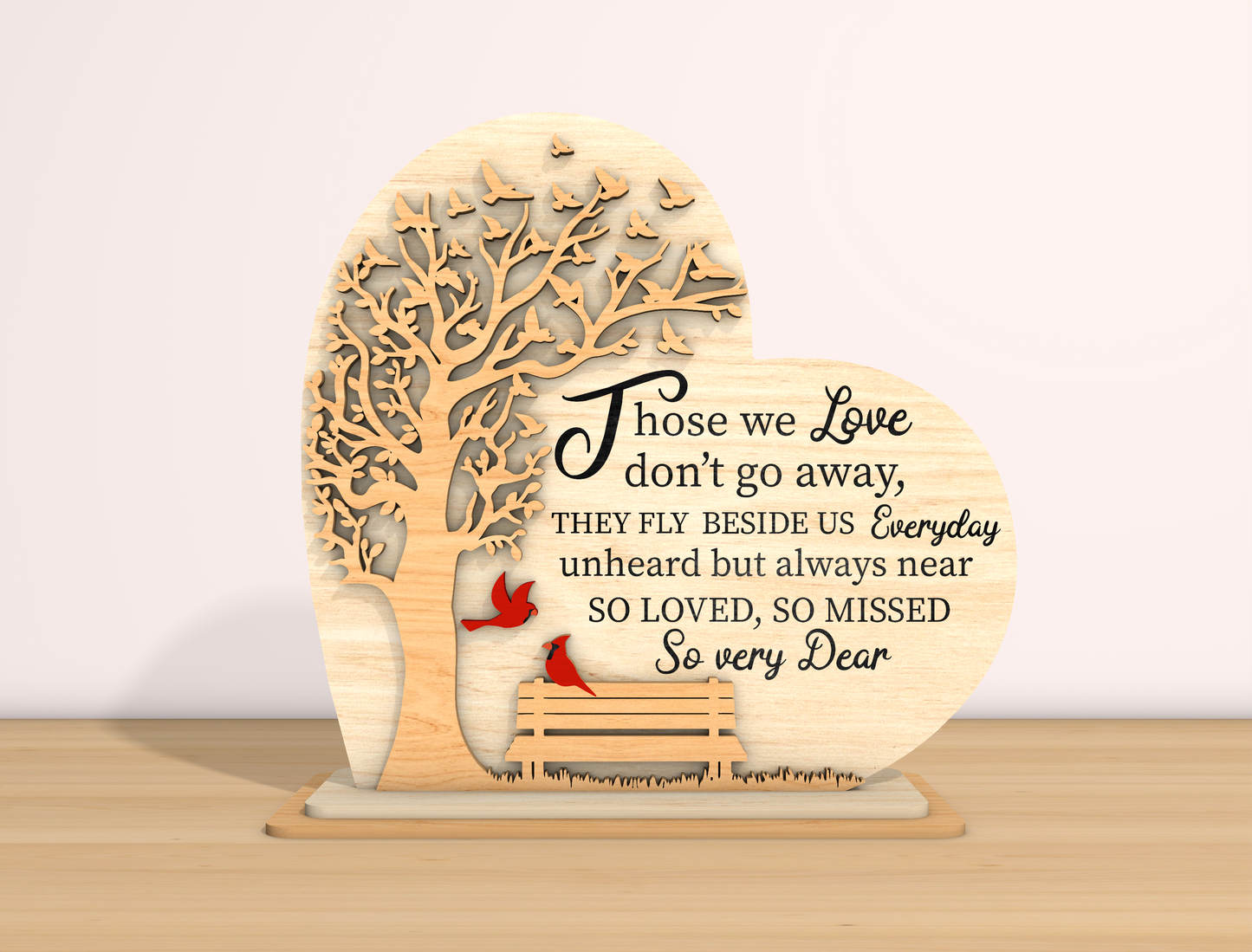 Memorial Tree Bench Tabletop Sign SVG Laser Cut File