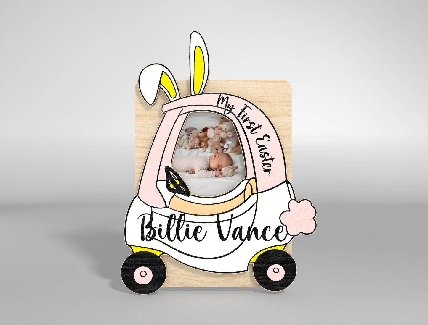 Easter Photo Frame SVG Bunny Baby Happy Easter 5 Designs for Glowforge and xTool