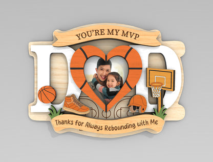 Sports Father's Day Fridge Magnet Photo Frame SVG Bundle for Glowforge and xTool