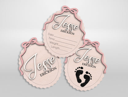 Personalized Baby Birth Stat SVG for xTool and Glowforge