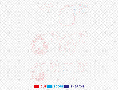 Cute Layered Easter Bunny Egg Sign SVG for LightBurn and Glowforge