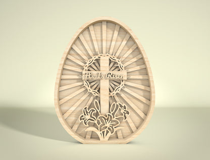 Multilayer Easter Egg SVG Bundle Christian Egg Scene for LightBurn