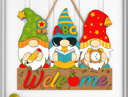 Gnome Classroom Door Hanger SVG Laser Cut File for Glowforge
