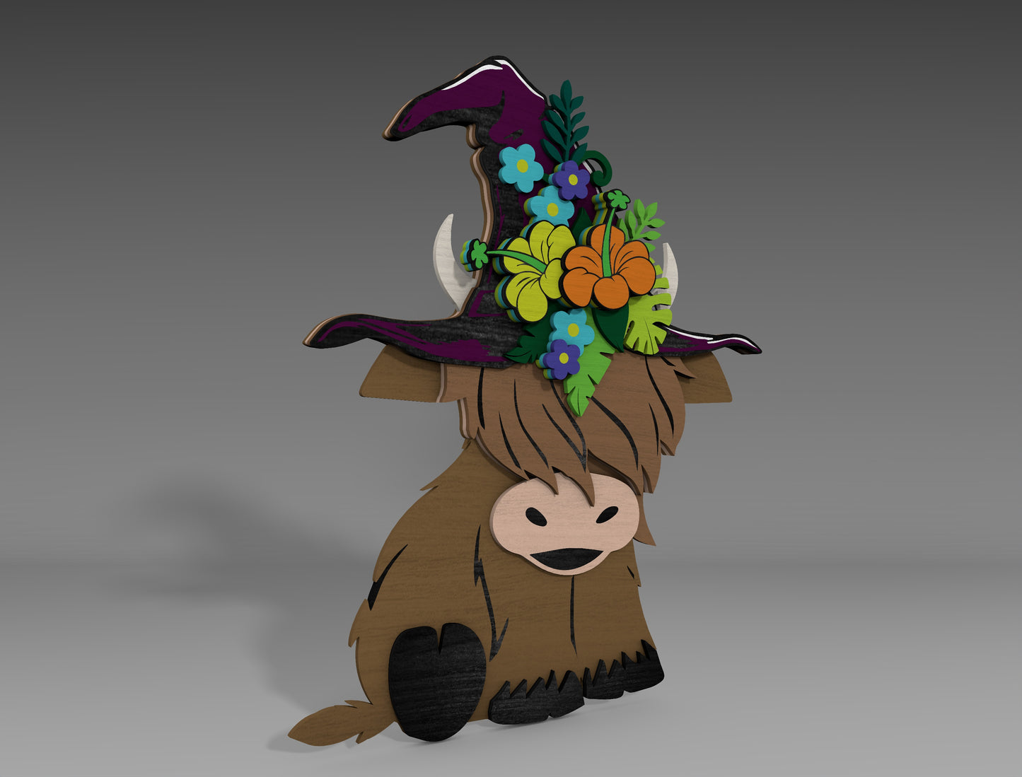 Halloween Cow Hat Witch Flower SVG Set for Glowforge xTool 2 Designs