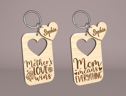 Mom Keychain SVG Bundle Mother's Day Wooden for Glowforge and xTool