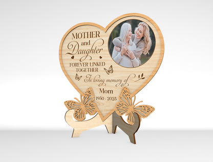 Mother Daughter Photo Frame SVG Heart Tabletop Sign Decor Laser Cut File for Glowforge, xTool, or LightBurn