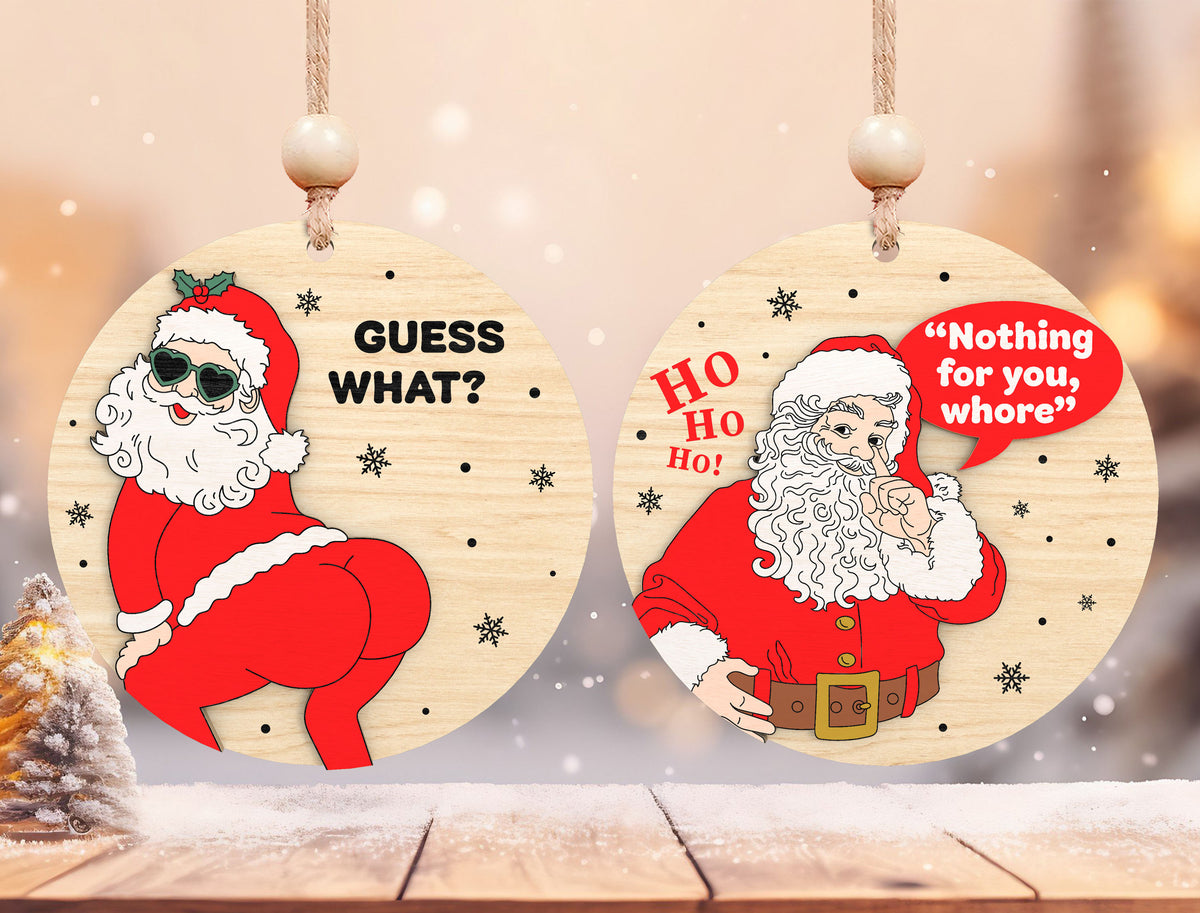 Funny Sassy Christmas Round Ornament SVG Bundle 4
