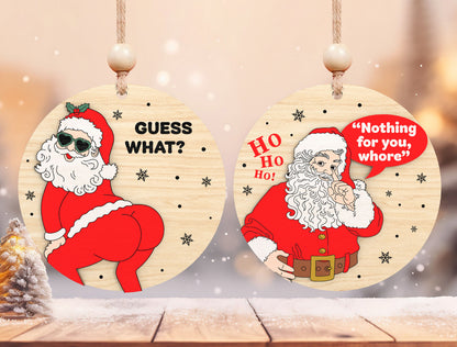 Funny Sassy Christmas Round Ornament SVG Bundle 4