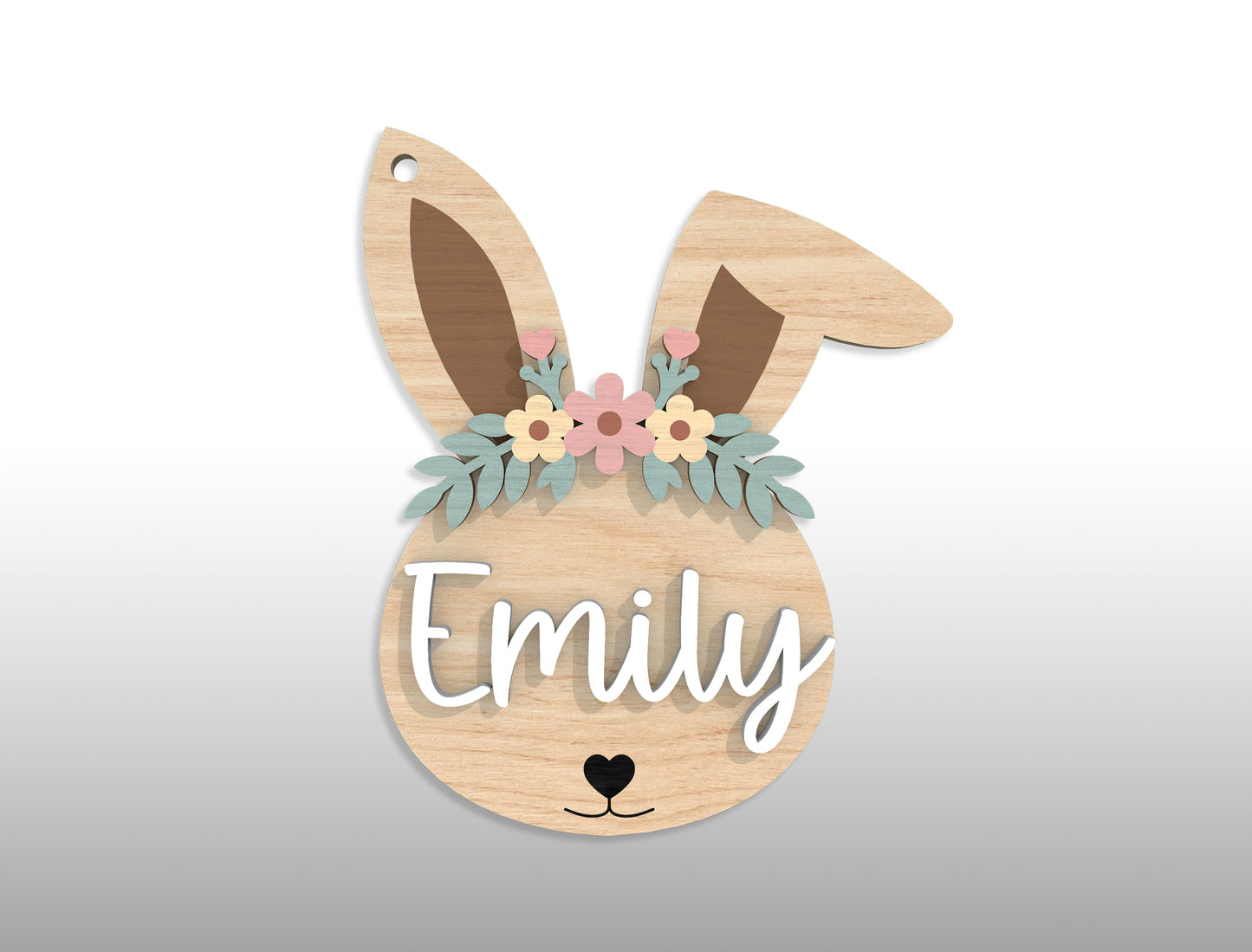 Personalized Easter Bunny Name Tag SVG 18 Designs for Glowforge and xTool