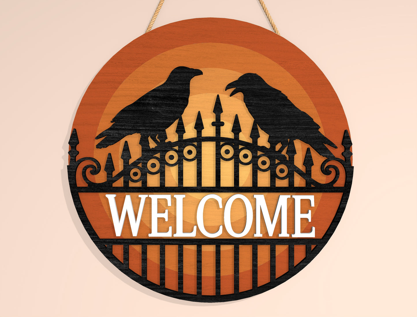Halloween Welcome Door Hanger SVG Bundle for Glowforge xTool LightBurn