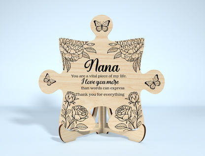 Mom Puzzle Piece Sign SVG Bundle 8 Designs for Glowforge and xTool