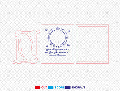 Memorial Photo Frame Tabletop SVG Laser Cut File for Glowforge, xTool, or LightBurn