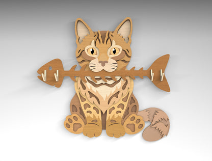Cat Breed Key Holder SVG Bundle for Glowforge and LightBurn