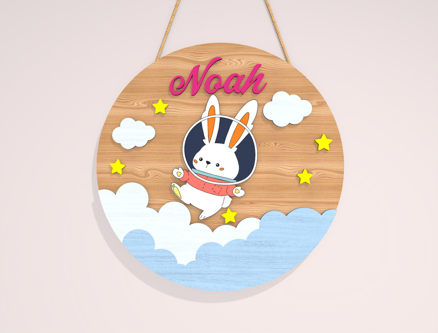 Personalized Space Animal Name Sign SVG Bundle for Glowforge and xTool