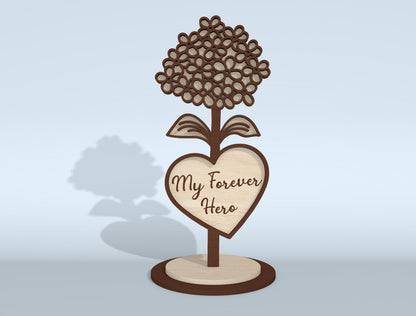 Mother's Day Flower Heart Sign SVG Bundle 16 Designs for LightBurn