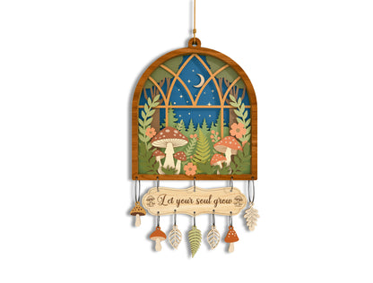 Forest Moon Mushroom Laser Cut SVG Bundle Nature Hanging Signs