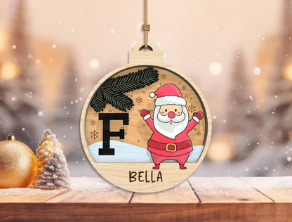 Personalized Christmas Alphabet Ornament SVG Laser Cut File 5