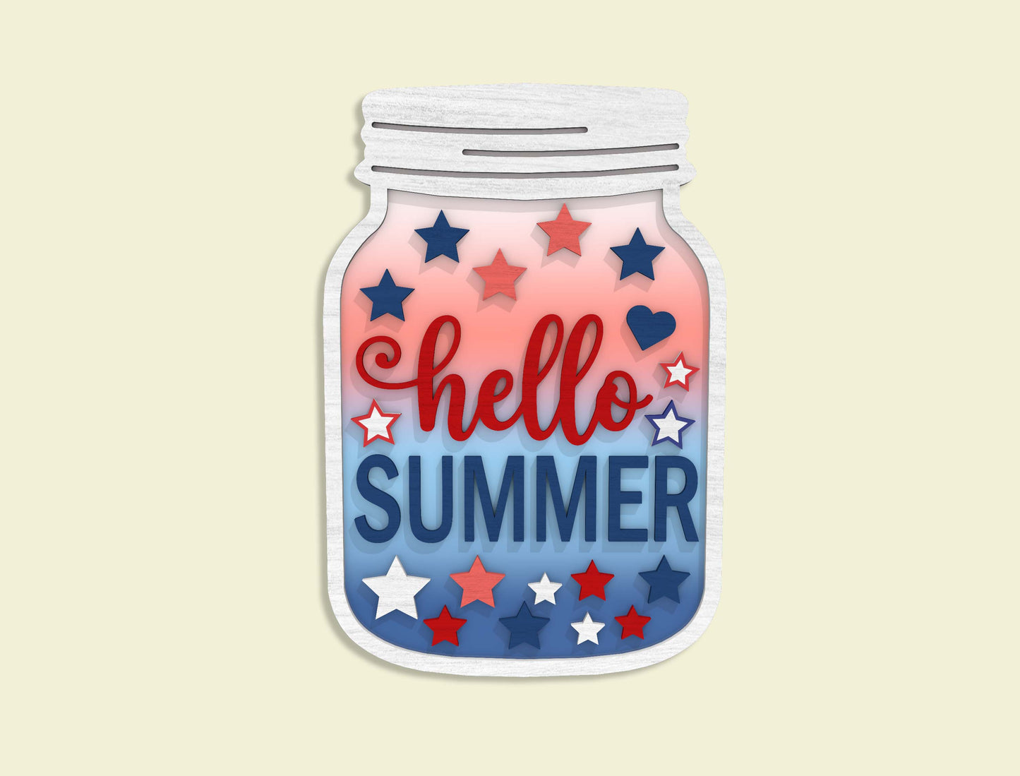 4th of July Mason Jar Laser Cut SVG Bundle for Glowforge