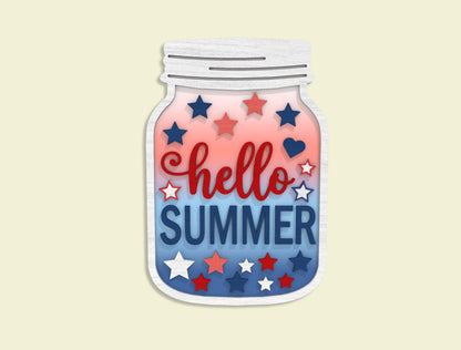 4th of July Mason Jar Laser Cut SVG Bundle for Glowforge