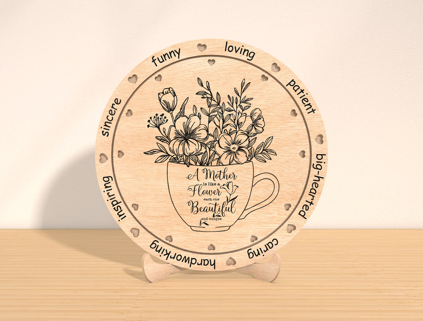 Floral Round Botanical Sign SVG Bundle for Glowforge and LightBurn
