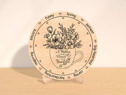 Floral Round Botanical Sign SVG Bundle for Glowforge and LightBurn