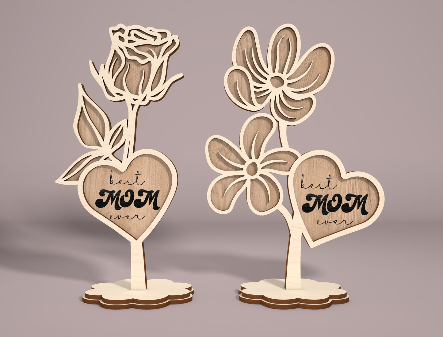 Mother's Day Flower Stand SVG Bundle 11 Designs for LightBurn and xTool
