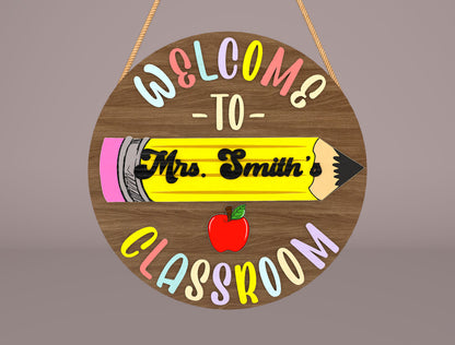 Personalized 3D Teacher Door Sign SVG Bundle Classroom Decor Laser Cut File for xTool