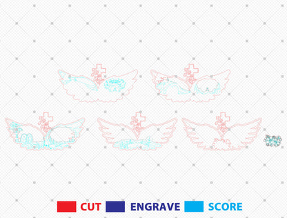 Multilayer Cross Landscape SVG Christian Resurrection for LightBurn and xTool