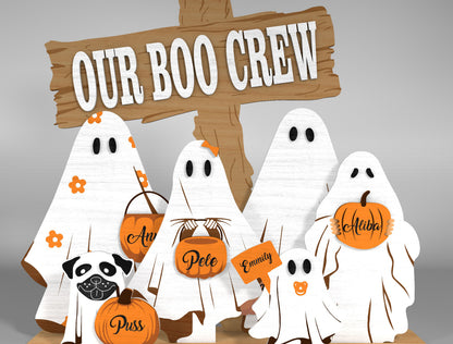 Personalized  Halloween Ghost Family Sign SVG Bundle Decor for Glowforge LightBurn