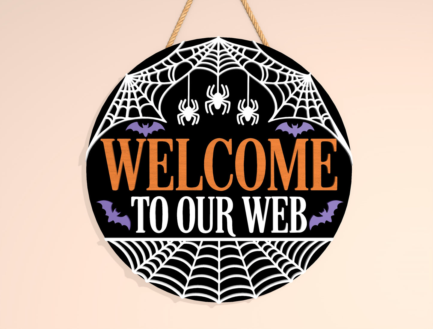 Halloween Round Door Hanger SVG Bundle for Glowforge xTool LightBurn 6 Designs