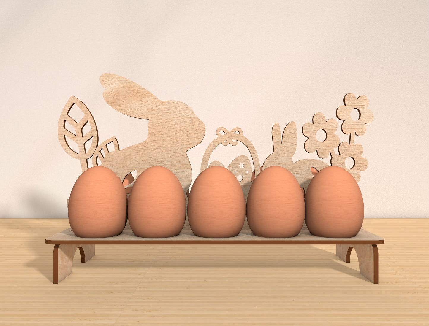 Easter Egg Holder Shelf Laser Cut File | Spring Tabletop Decor | Ready to Cut | Glowforge, xTool, LightBurn, etc.