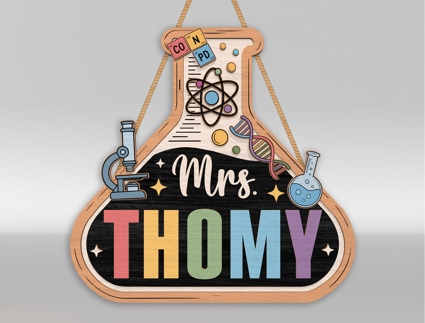 Personalized Classroom Door Hanger SVG Laser Cut File for Glowforge and xTool