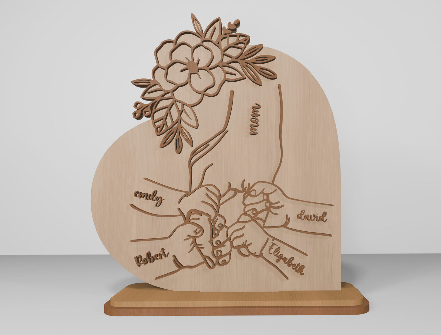 Engraved Mother Line Art Plaque SVG for Glowforge and xTool