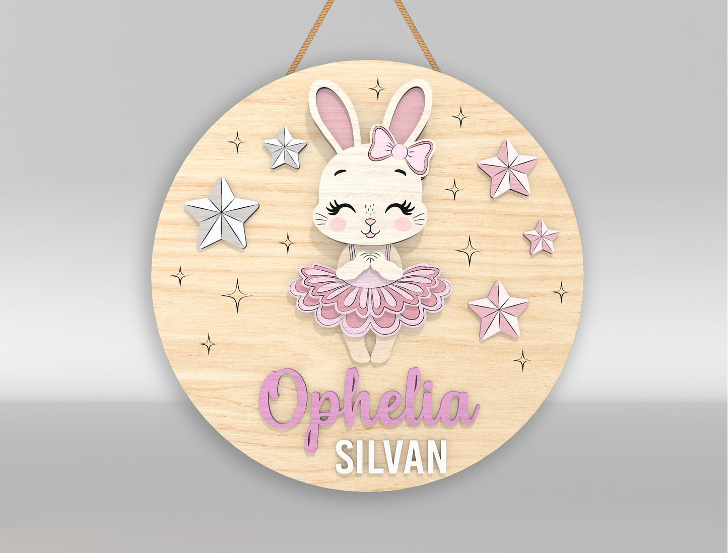 Personalized Cute Woodland Animal Nursery Sign SVG for xTool and Glowforge