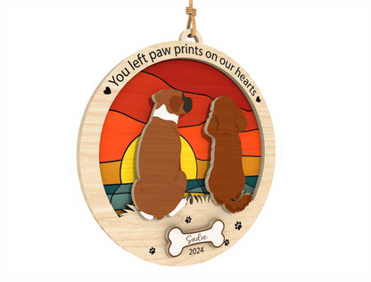 Dog Memorial Ornament SVG Bundle Pet Silhouette Laser Cut File for Glowforge, xTool