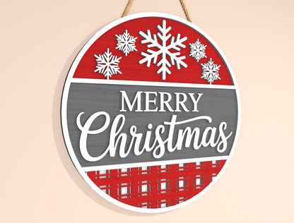 Merry Christmas Round Door Sign SVG 4