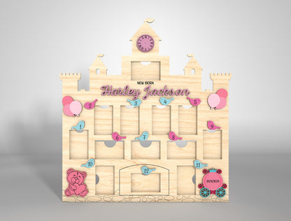 Personalized Baby Milestone Frame SVG for xTool and Glowforge