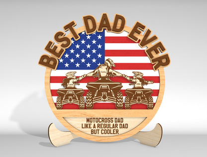 Motocross Dad Sign SVG Laser Cut File for Glowforge and LightBurn