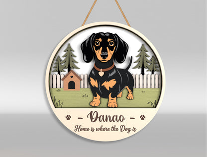 Dog Memorial Scenic Door Sign SVG Custom Pet Landscape Tribute Laser Cut File for xTool