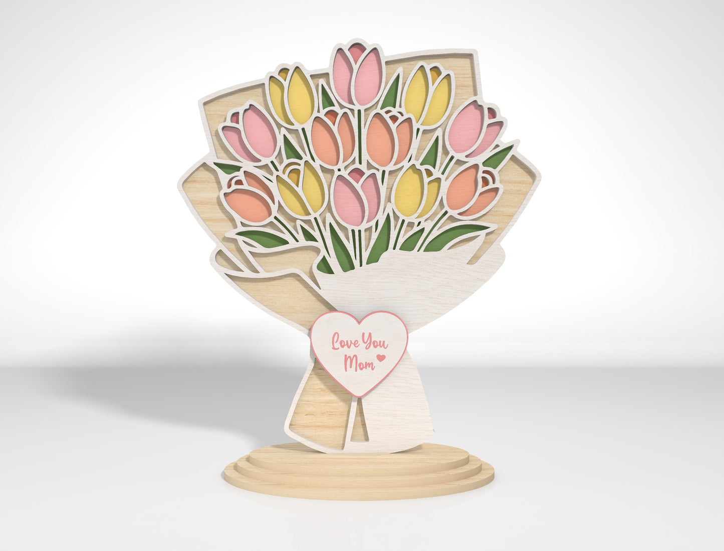 Flower Bouquet Stand SVG Bundle Layered Floral for Glowforge