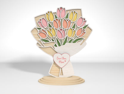 Flower Bouquet Stand SVG Bundle Layered Floral for Glowforge