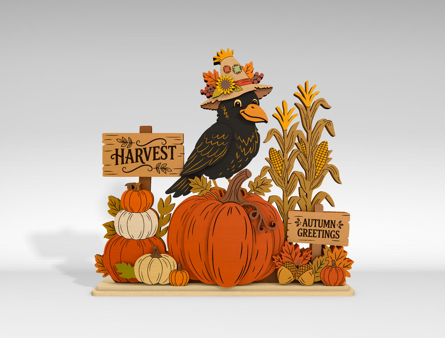 Thanksgiving Fall Scene SVG Bundle for Glowforge xTool LightBurn 5 Designs