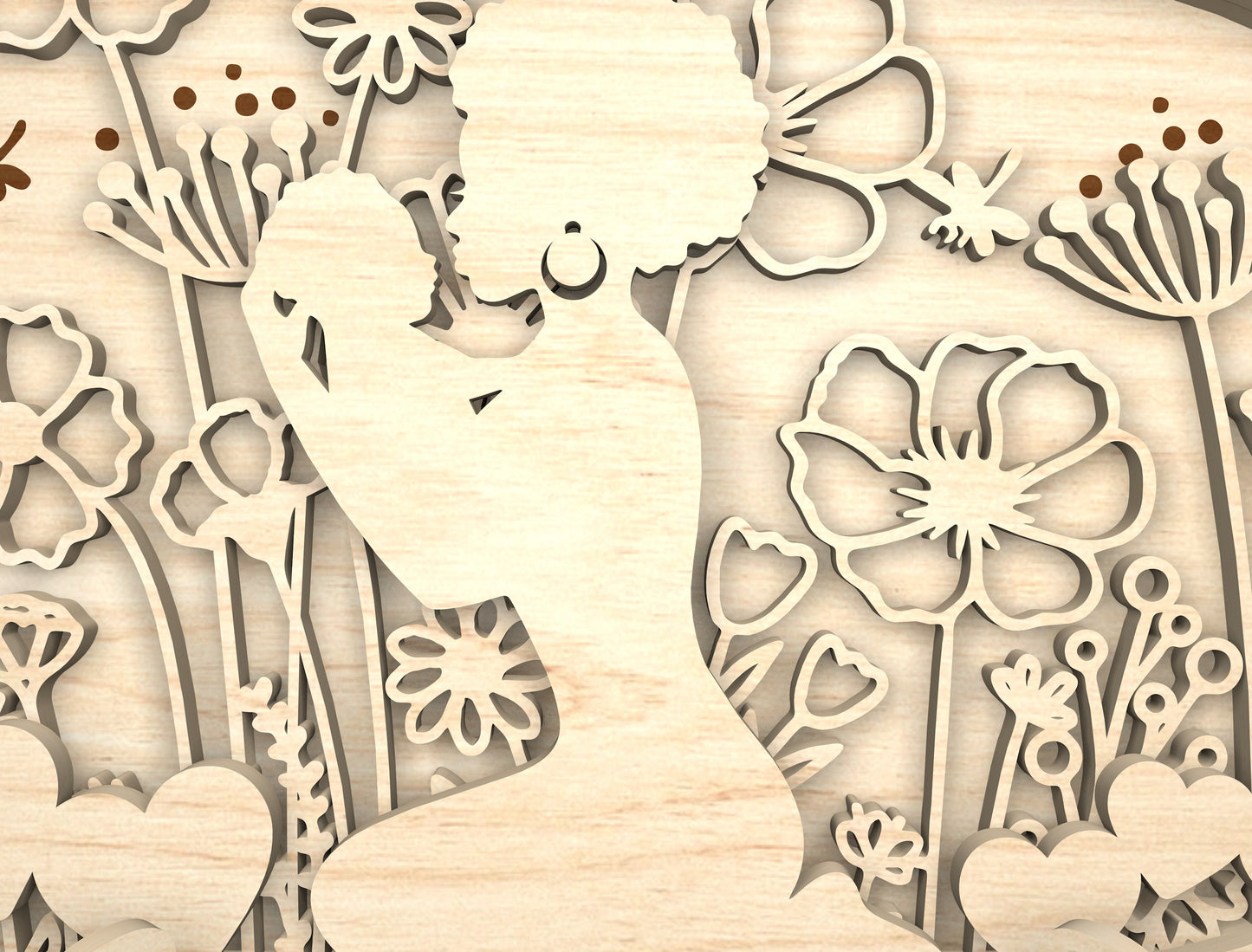 "First My Mother Forever My Friend" Floral Heart SVG for xTool