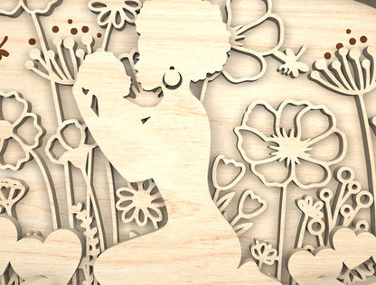"First My Mother Forever My Friend" Floral Heart SVG for xTool
