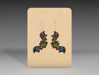 Halloween Bat Earrings SVG Bundle 8 Designs for LightBurn Glowforge xTool