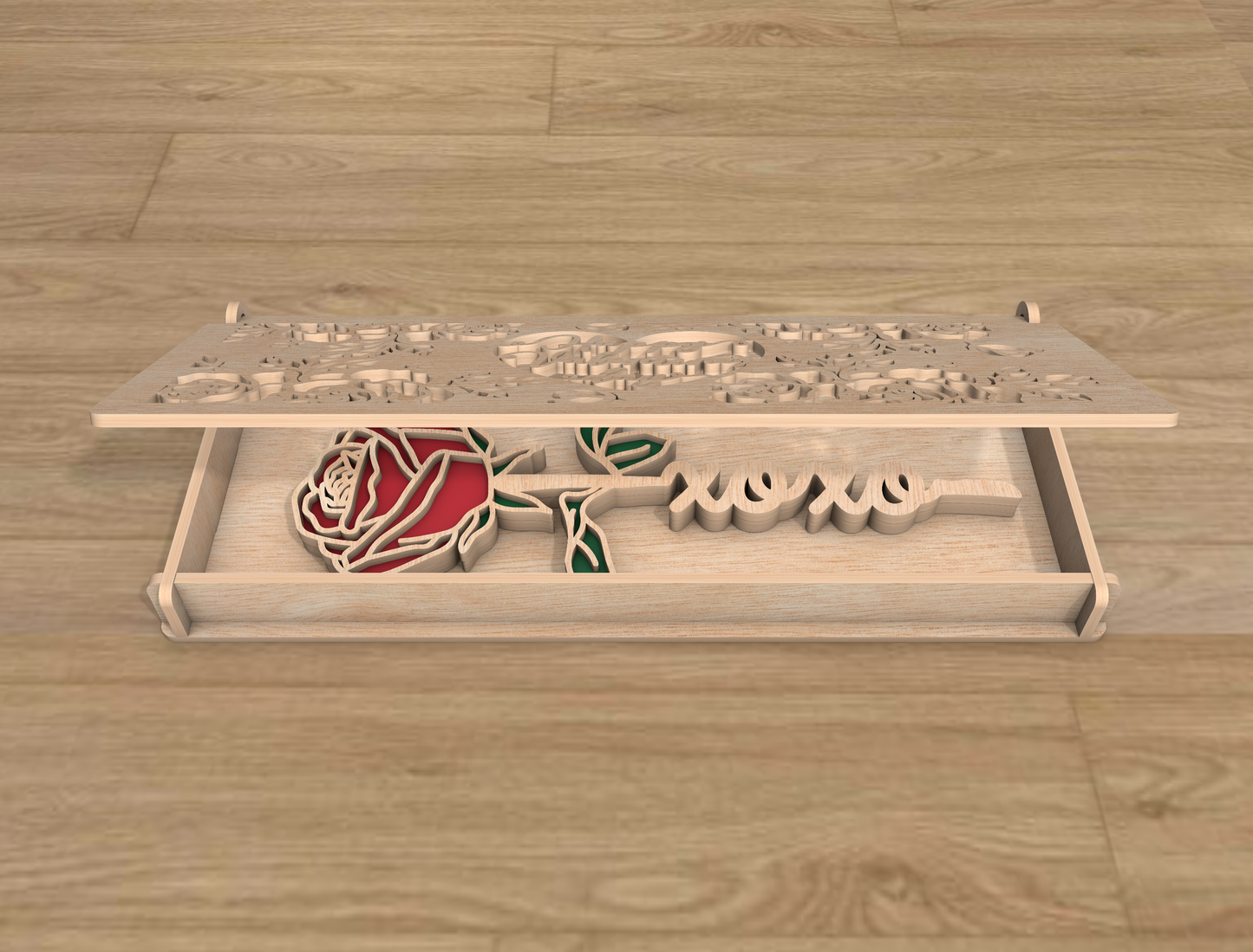 Rose Gift Box SVG Bundle Mother's Day Floral Keepsake for Glowforge