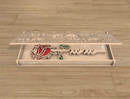 Rose Gift Box SVG Bundle Mother's Day Floral Keepsake for Glowforge